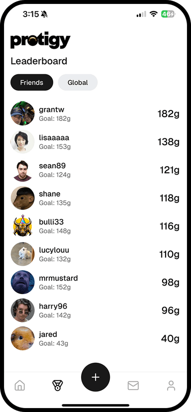 Share protein goals with friends